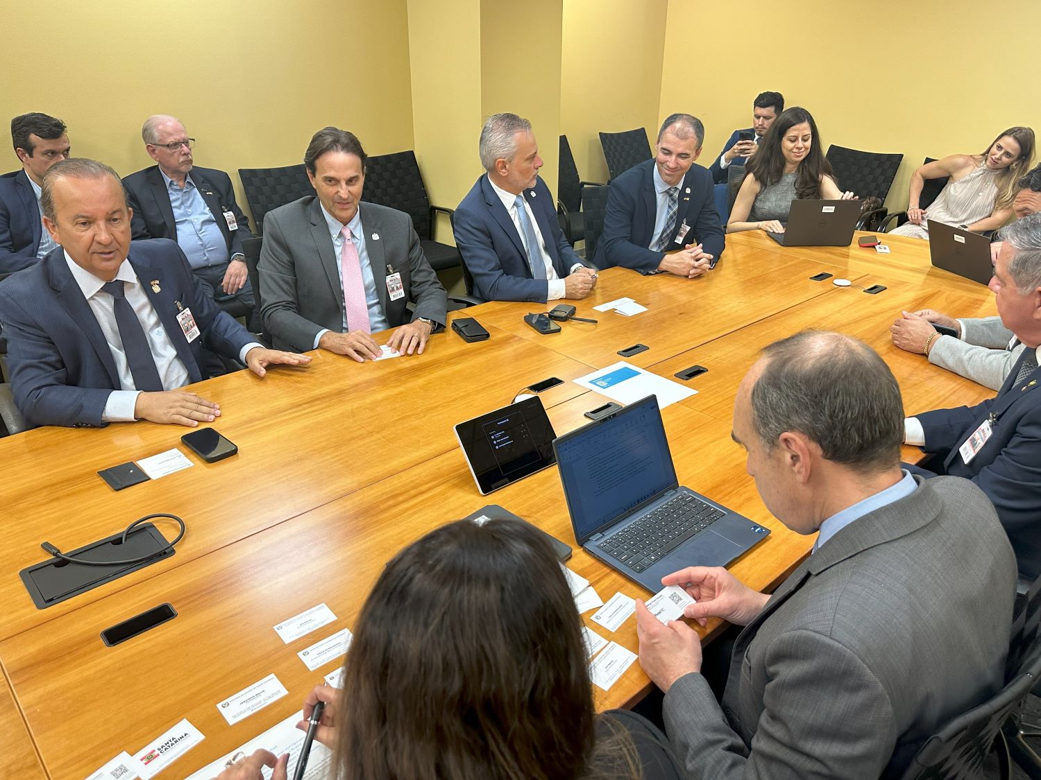 Comitiva liderada pelo governador Jorginho Mello cumpre agenda nesta quinta na Capital dos EUA – Foto: Divulgação / SECOM